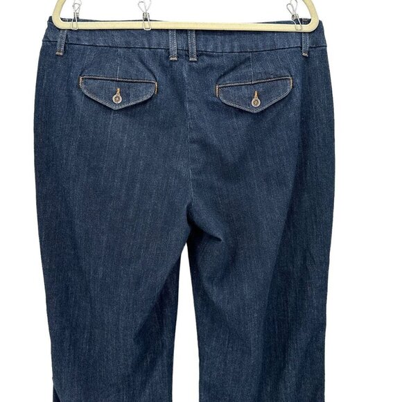 Boden Dark Denim Cuffed Wide Leg Jeans Womens 12L - Long - Picture 5 of 8